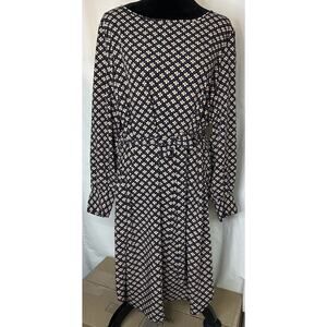 Ann Taylor Loft Plus Sz 20 Navy Floral Midi Tie-Front Dress Career-NWT $89